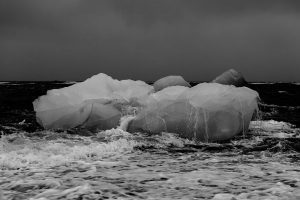 Melting iceberg due to anthropogenic climate change