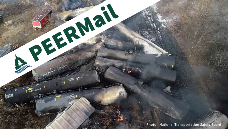 Photo of derailed train, East Palestine, Ohio